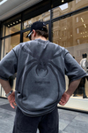 Acid Wash Spider Baskılı Oversize Tshirt T651