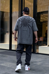 Acid Wash Spider Baskılı Oversize Tshirt T651