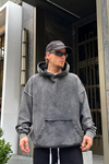 Acid Wash Ters Dikiş Oversize Sweatshirt SW955