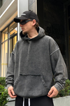 Acid Wash Ters Dikiş Oversize Sweatshirt SW955