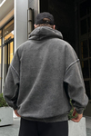 Acid Wash Ters Dikiş Oversize Sweatshirt SW955