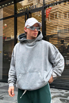 Acid Wash Yaka Detay Oversize Sweatshirt SW962