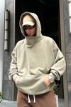 Acid Wash Yaka Detay Premium Oversize Sweatshirt SW971
