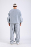 Acid Wash Yırtık Detay Gri Eşofman Takımı TKM155