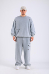Acid Wash Yırtık Detay Gri Eşofman Takımı TKM155