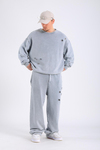 Acid Wash Yırtık Detay Gri Eşofman Takımı TKM155