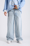 Açık Mavi Acid Wash Baggy Jean Pantolon P984