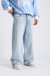 Açık Mavi Acid Wash Baggy Jean Pantolon P984
