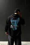 Afir David Baskılı Siyah Oversize Sweatshirt SW1053