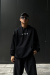 Afir David Baskılı Siyah Oversize Sweatshirt SW1053