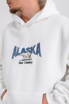 Alaska Nakışlı Beyaz Oversize Hoodie SW1180