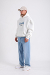 Alaska Nakışlı Beyaz Oversize Hoodie SW1180