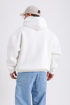 Alaska Nakışlı Beyaz Oversize Hoodie SW1180
