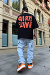 Alive Baskılı Siyah Oversize Tshirt T818