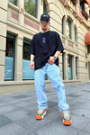 Alive Baskılı Siyah Oversize Tshirt T818