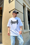 Amorphis Baskılı Beyaz Oversize T813
