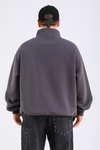 Antrasit Basic Fermuar Yaka Oversize Sweatshirt SW1310