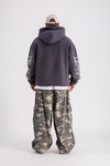 Antrasit Baskılı Oversize Hoodie SW1244