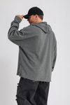 Antrasit Kesik Detay Uzun Oversize Sweatshirt SW1160