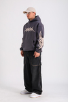 Antrasit Patch Detay Oversize Hoodie SW1243