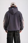 Antrasit Patch Detay Oversize Hoodie SW1243