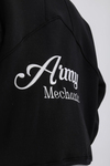 Army Baskılı Siyah Oversize Polo Yaka Sweatshirt SW1352
