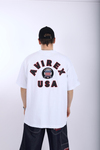 Avirex Patch Detay Beyaz Oversize Tshirt T999