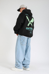 Aware Baskılı Siyah Oversize Hoodie SW1358
