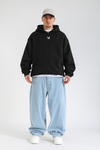 Aware Baskılı Siyah Oversize Hoodie SW1358
