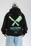 Aware Baskılı Siyah Oversize Hoodie SW1358