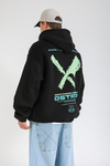 Aware Baskılı Siyah Oversize Hoodie SW1358