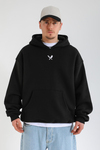 Aware Baskılı Siyah Oversize Hoodie SW1358