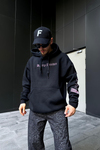 Baddest Baskılı Siyah Oversize Hoodie SW1094