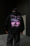 Baddest Baskılı Siyah Oversize Hoodie SW1094