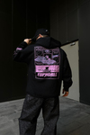 Baddest Baskılı Siyah Oversize Hoodie SW1094