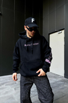 Baddest Baskılı Siyah Oversize Hoodie SW1094