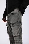 Baggy Cargo Jean - Dusty Blue P1093