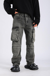 Baggy Cargo Jean - Dusty Blue P1093