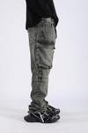 Baggy Cargo Jean - Dusty Blue P1093