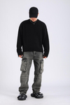 Baggy Cargo Jean - Dusty Blue P1093