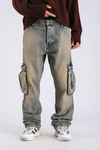 Baggy Cargo Jeans - Brown P1094