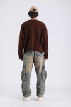 Baggy Cargo Jeans - Brown P1094