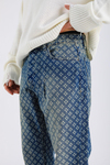 Baggy Embroidered Jean - Petrol  P1074