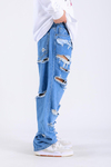 Baggy Massive Torn Jean - Blue P1102