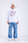 Baggy Massive Torn Jean - Blue P1102