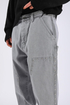 Baggy Patches Rivets Jean - Grey P1090