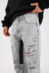 Baggy Torn Jean - Grey P1101