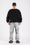 Baggy Torn Jean - Grey P1101