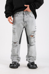 Baggy Torn Jean - Grey P1101