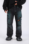 Baggy Torn Jeans - Black P1104